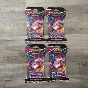 Pokémon TCG: Sword & Shield Fusion Strike Sleeved Booster Packs - Lot of 4